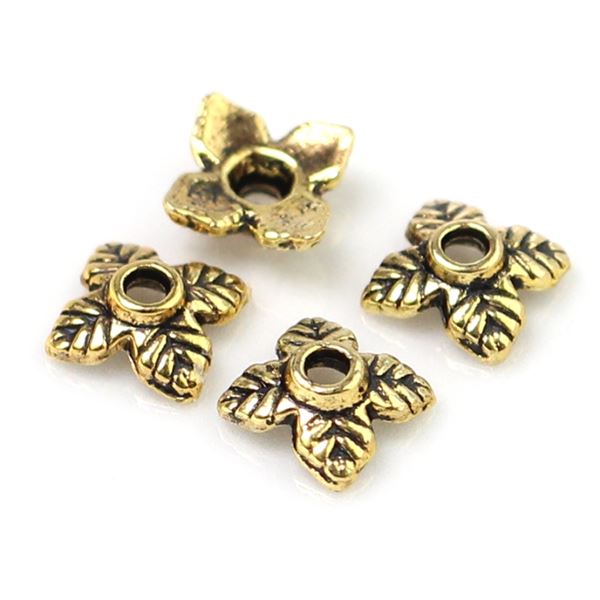 Endkappe geschm�ckt5,5 x 5,5 mm antikgold