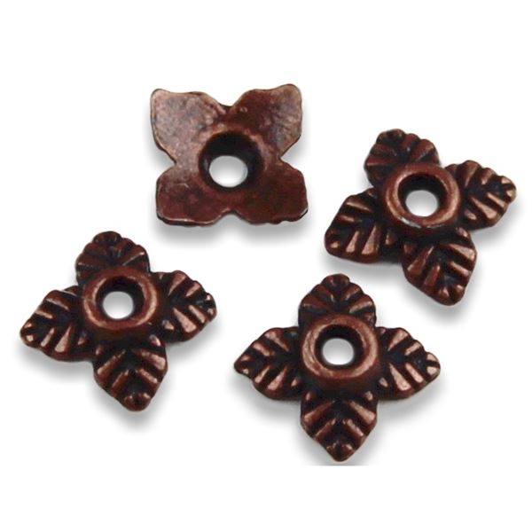 Endkappe geschm�ckt 5,5 x 5,5 mm Antikkupfer K1828