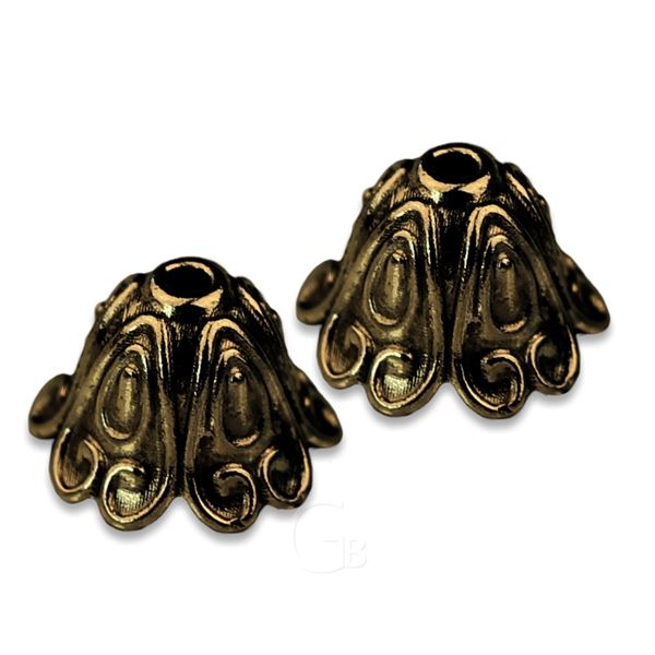 Kapl�k bi�utern� zdoben� 10x15 mm Altes Messing KAPL032 K1638