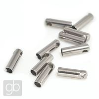 Schmuckkappe 7 x 2 mm Loch 1,2 mm Chirurgenstahl 10 Stk