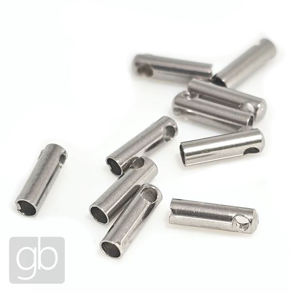 Schmuckkappe 7 x 2 mm Loch 1,2 mm Chirurgenstahl 10 Stk