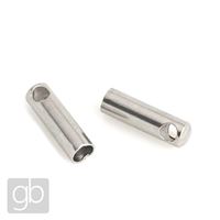 Schmuckkappe 7 x 2 mm Loch 1,2 mm Chirurgenstahl 2 Stk