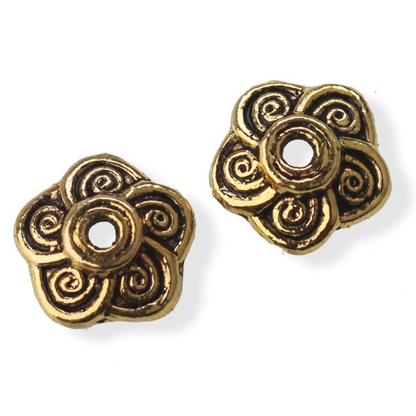 Endkappe geschm�ckt 10x2 mm, antikgold