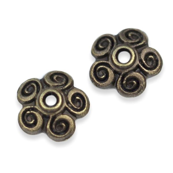 Endkappe geschm�ckt 10x2 mm, antikmessig