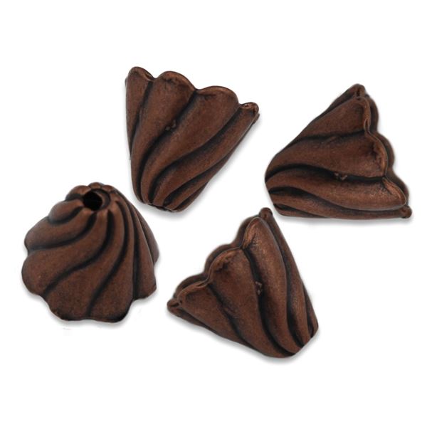 Endkappe geschm�ckt 13x13 mm, antikkupfer