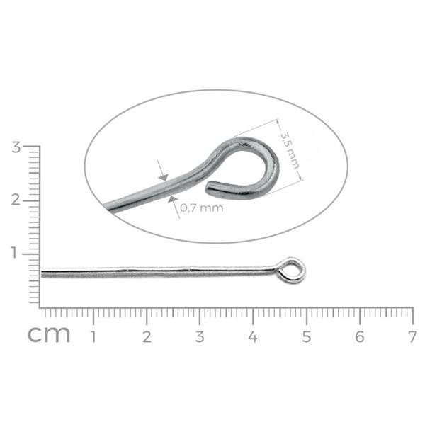 Kettelstifte PLATINA 50 mm 15 Stck.