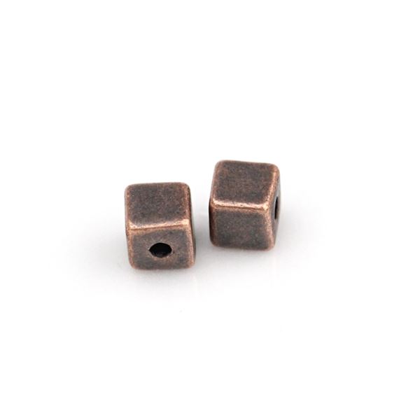 Perlen Metall Antikkupfer 4 x 4 mm (Loch 1 mm)