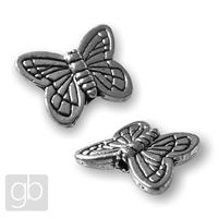 Schmetterlingsperlen aus Metall 14 x 10 mm (Loch 1 mm)