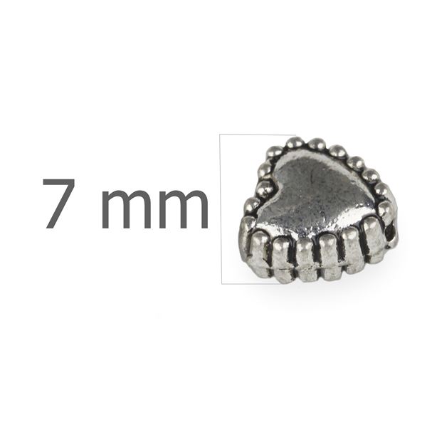 Metallperlen Herz 7 mm (Loch 1,2 mmm)