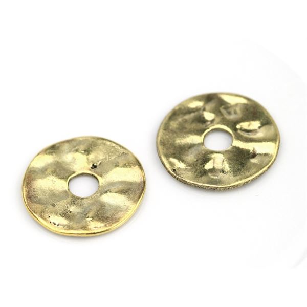 Perlen Metall Antikgold o 22 mm (Loch 5 mm)