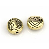 Perlen Metall Antikgold o 6 mm (Loch 1 mm)