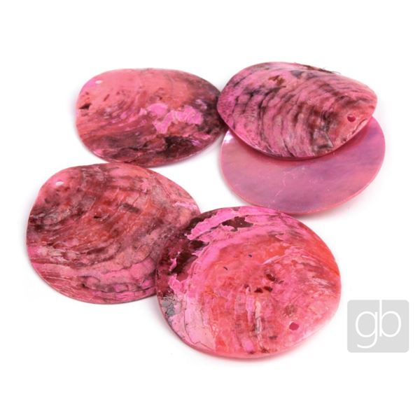 Muscheln gebohrt gef�rbt Pink