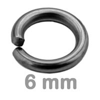 Verbindungsring einfach HEMATITE 6 mm 10 Stck.