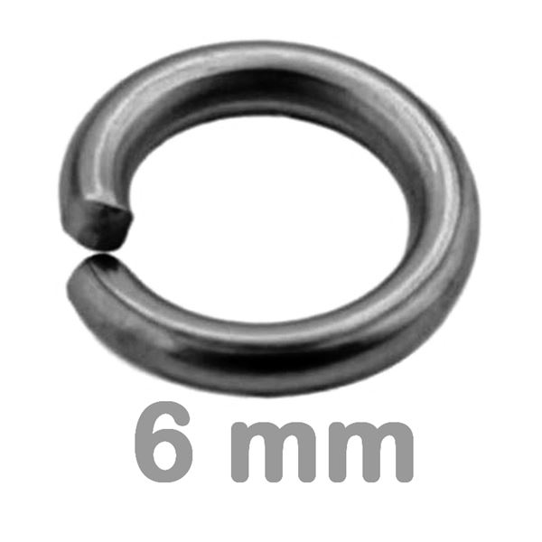 Verbindungsring einfach HEMATITE 6 mm 10 Stck.