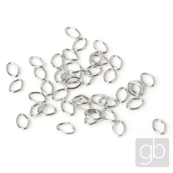 Verbindungsring Oval SILBER 6 x4 mm 10 Stck.