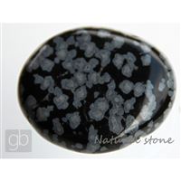 Obsidian Bewölkter Flach (38,9x35,7x11,5 mm)