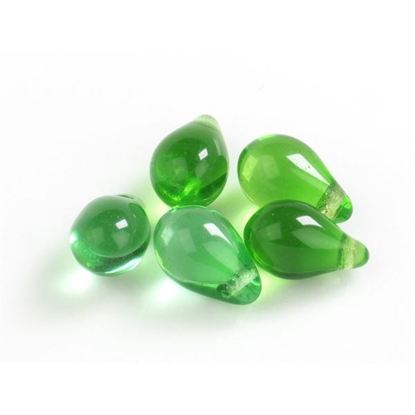 Glasperlen Tropfen Gr�n 9 x 6 mm MP00681