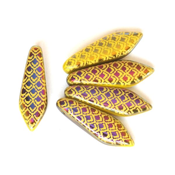 Perlen Laser Design 15 x 5 mmGelb MPL157