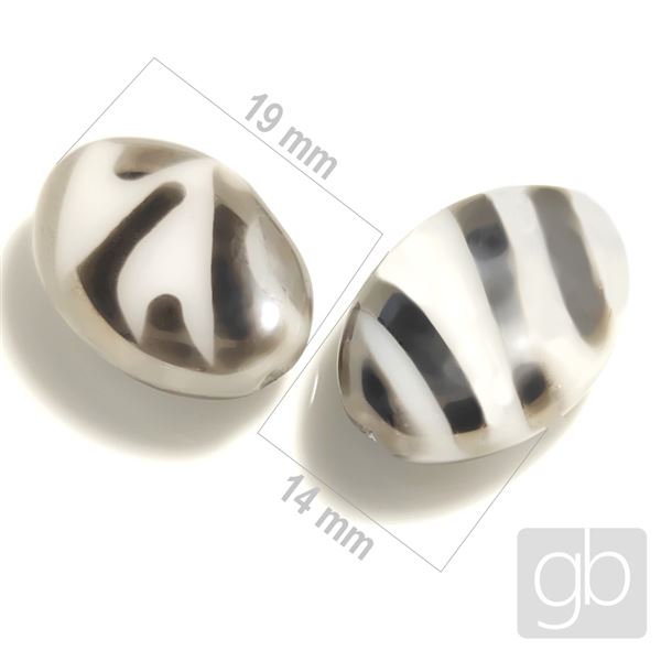 Gepresste Perlen Oval 19 x 14 mm 1 Stck.