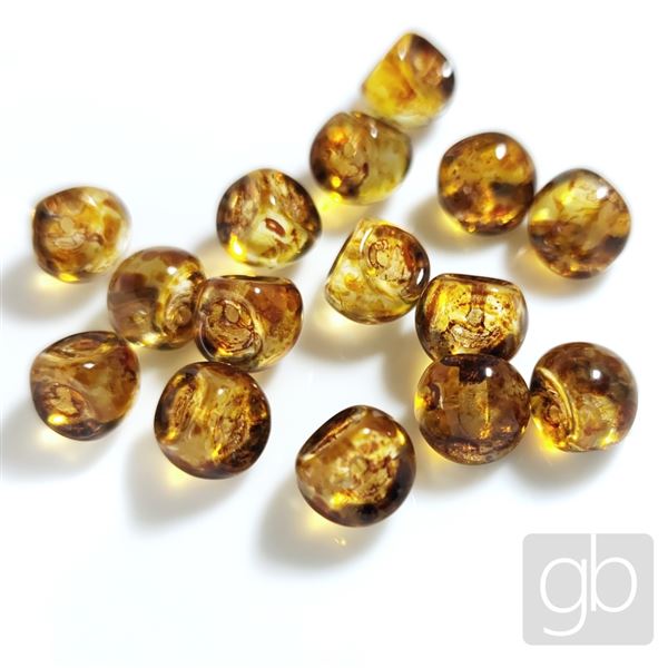 Gepresste Perlen Schw�mme Braun 8,5 mm 15 Stck. MPOST002