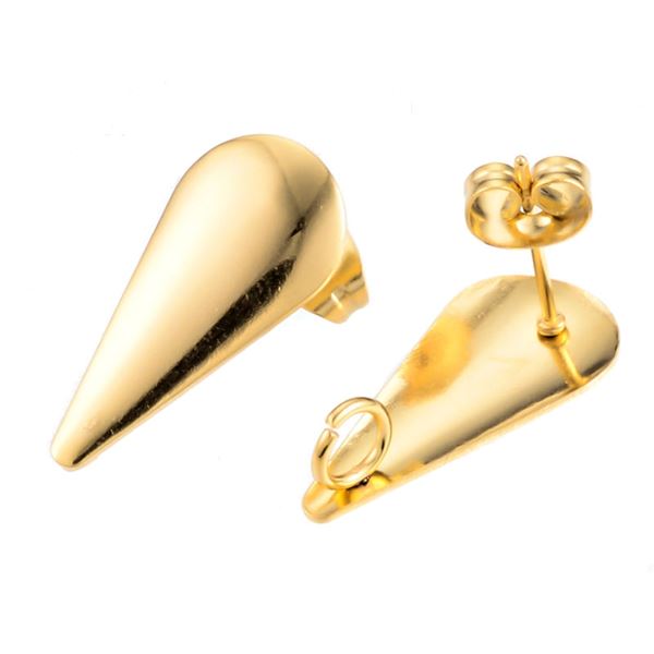 Ohrstecker Rohling Chirurgenstahl 20x9 mm GOLD