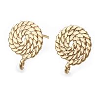 Ohrstecker Rohling o 11 mm Gold