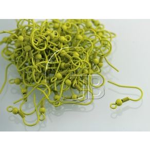 Ohrhaken mit Feder bunt Gr�n K227