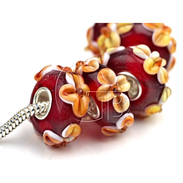 Lampwork Perlen Loch 6 mm PDR33