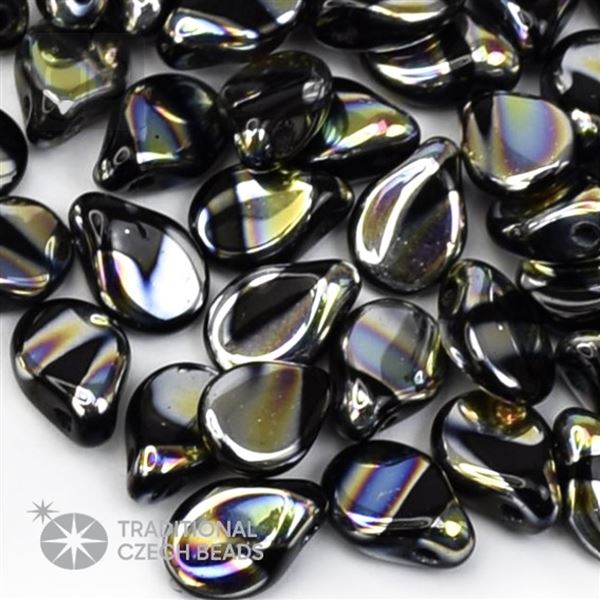 Preciosa PIP 5 x 7 mm 25 St Schwarz Vitrail 23980-281V3