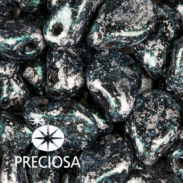 Preciosa PIP 5 x 7 mm 25 St Schwarz Gr�n 23980-45707