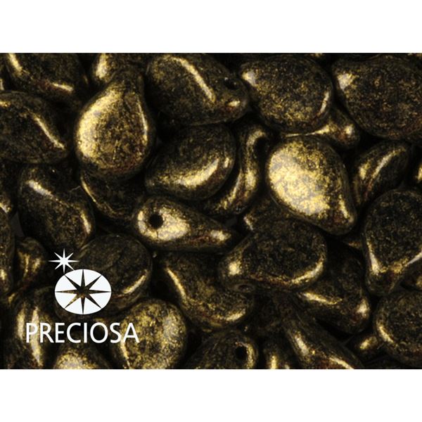 Preciosa PIP 5 x 7 mm 25 St Schwarz Golden 23980-56902