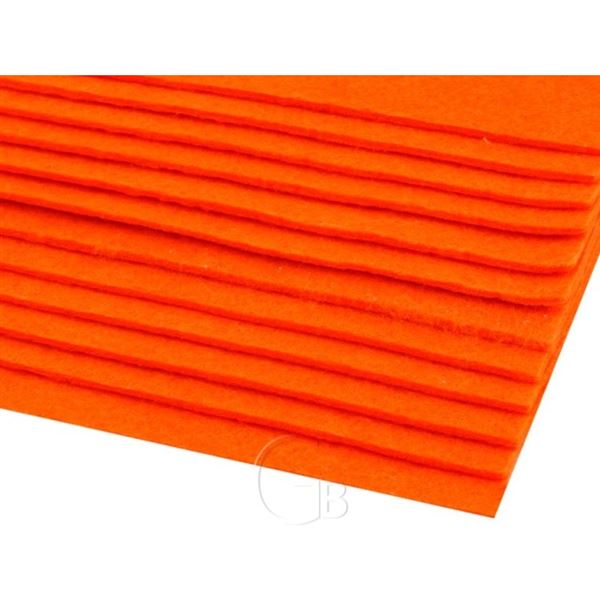 Dekorativer Filz strke 2 3 mm Orange Neon 1 St