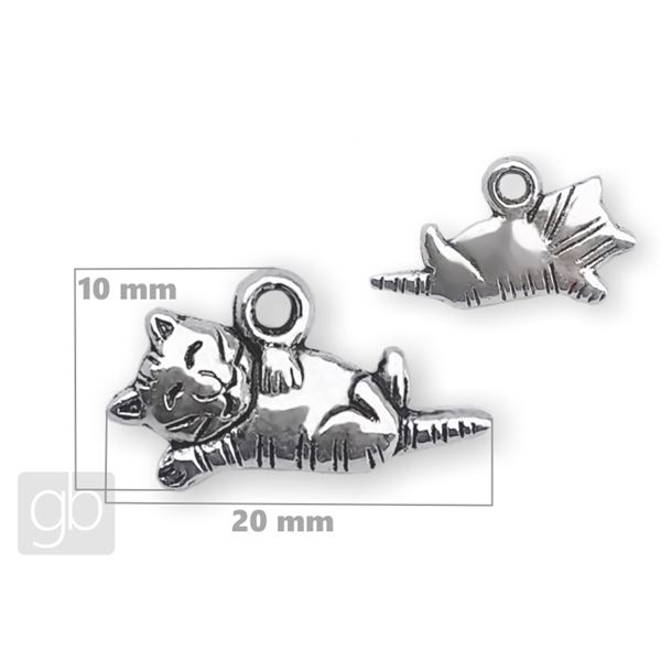 Anhnger Cat 20 x 10 mm Platin