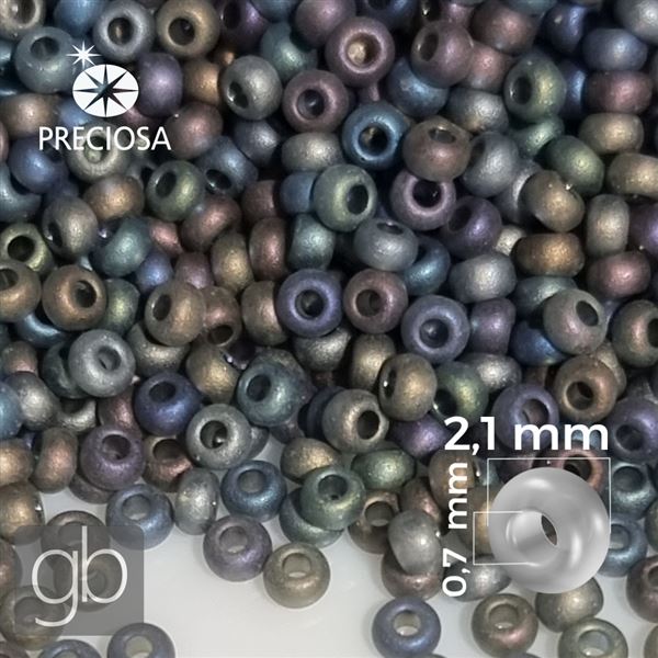 Preciosa Rocailless 11/0 2,1 mm IRIS MATT 50 g