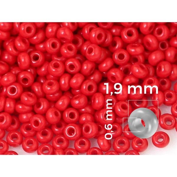 Preciosa Perlen Rocailles 12/0 1,9 mm Rot (PRE12050) 20 g