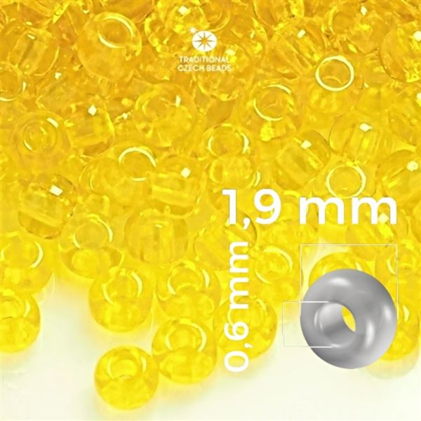 Preciosa Perlen Rocailles 12/0 1,9 mm Gelb (PRE12057) 20 g