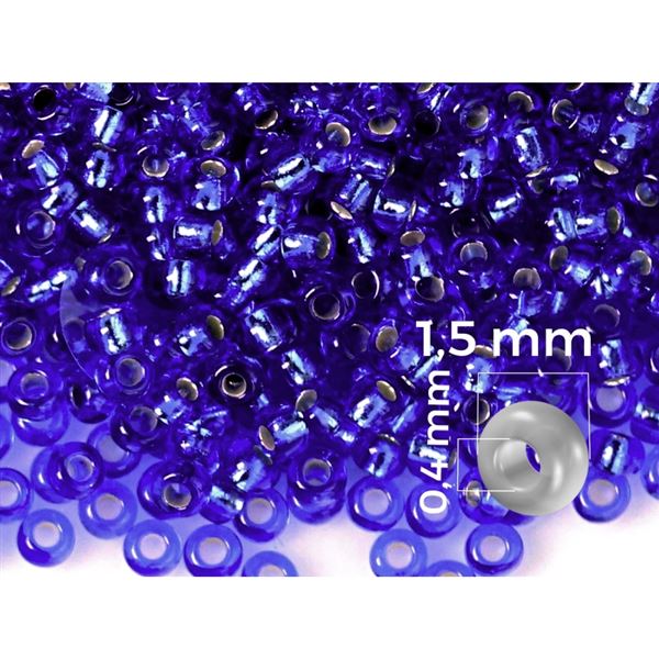 Preciosa Rocailles Perlen 15/0 1,5 mm Blau (37080) 50 g