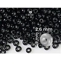 Preciosa Perlen Rocailles 9/0 2,6 mm Schwarz (23980) 20 g