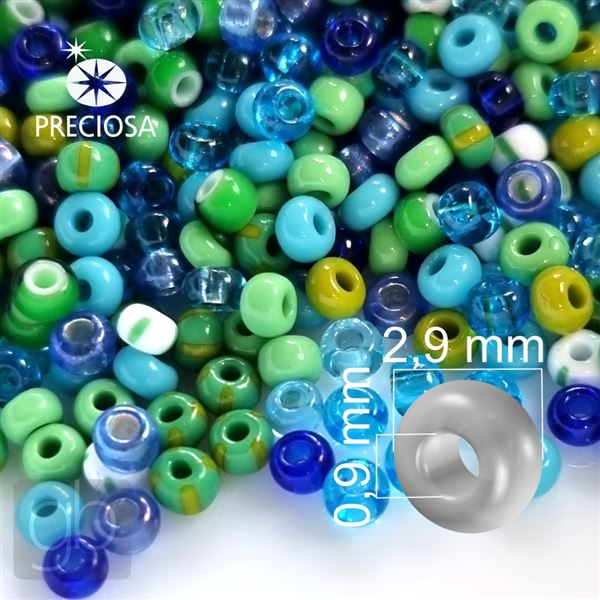 Preciosa Rocailles MIX 8/0 PRM010 Gr�n Blau 50 g