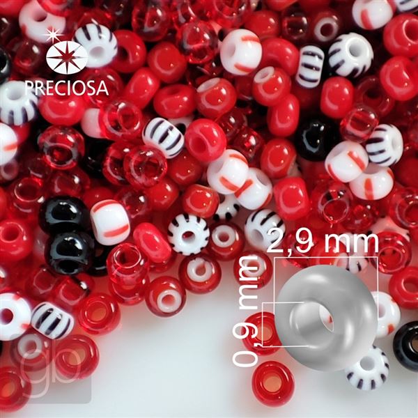 Preciosa Rocailles MIX 8/0 2,9 mm PRM032 Rot 50 g