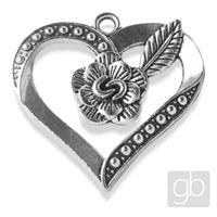 Anhänger HERZ 28 mm Altes Silber