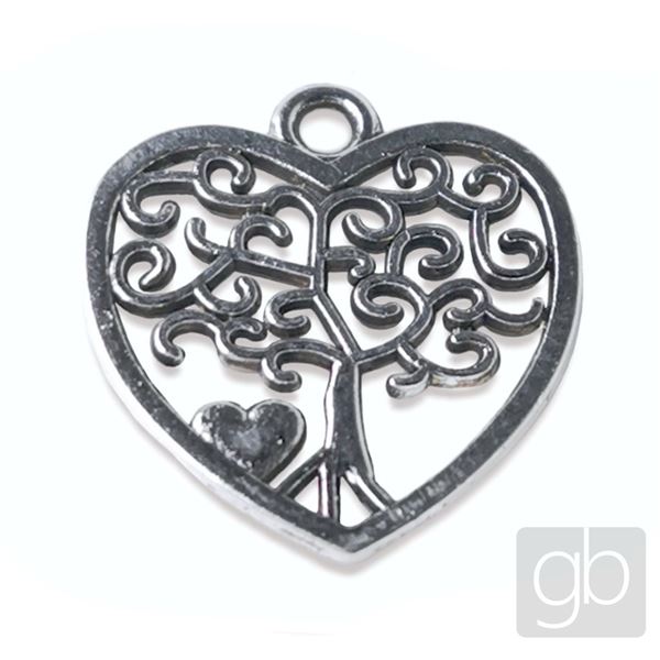 Herzanh�nger 17 mm Altes Silber