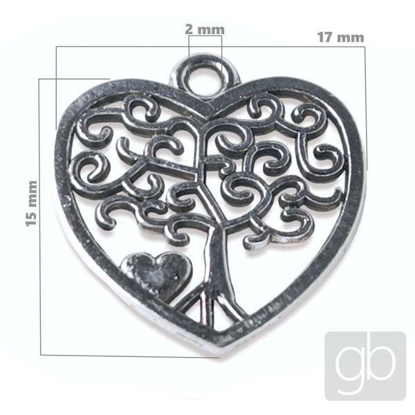 Herzanh�nger 17 mm Altes Silber