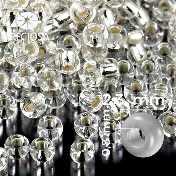 Preciosa Rocailles 10/0 2,3 mm Klar 78102 20 g