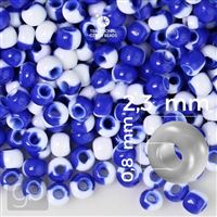 Preciosa HARLEQUIN 10/0 2,3 mm Blau Weiss 03730 20 g