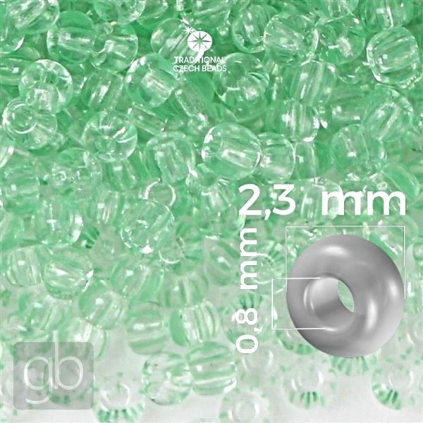Preciosa STRIPED Rocailles 10/0 2,3 mm Gr�n Klar 00851 20 g