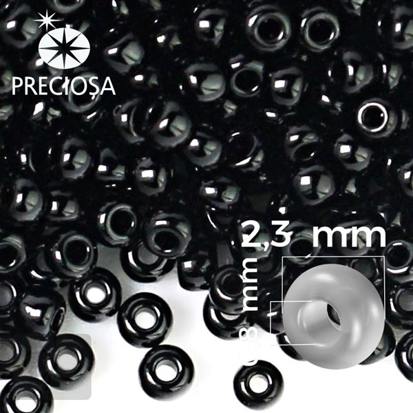 Preciosa Rocailles 10/0 2,3 mm Schwarz 23980 50 g