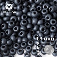 Preciosa Rocailles 11/0 2,1 mm Schwarz MAT 23980 50 g