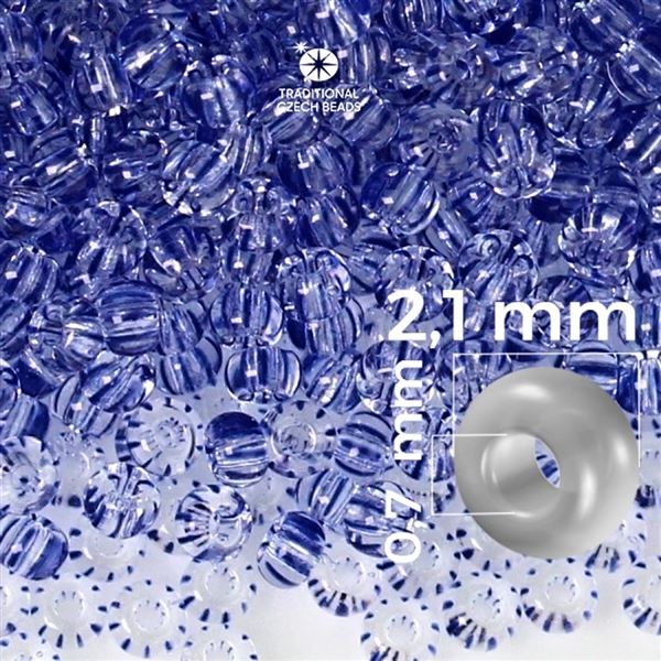 Preciosa STRIPED 11/0 2,1 mm Klar Blau 00331 50 g