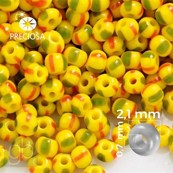 Preciosa STRIPED 11/0 2,1 mm Gelb Rot Grn 83590 50 g